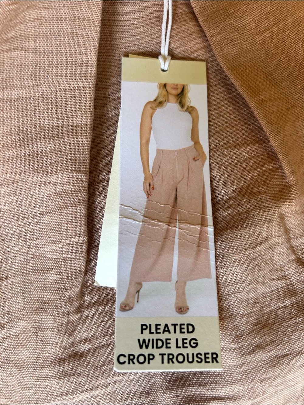 Pleated Wide Leg Crop Trousers — Blush